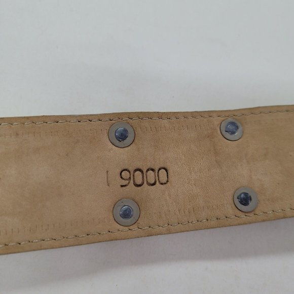 You‎ & Me Belt Womens Small Cream Leather Gold Rhinestone Western Made in USA - Picture 6 of 11